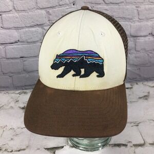 Patagonia‎ Fitz Roy Bear Snapback Hat Brown Cream Flaw